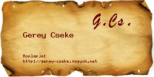 Gerey Cseke névjegykártya